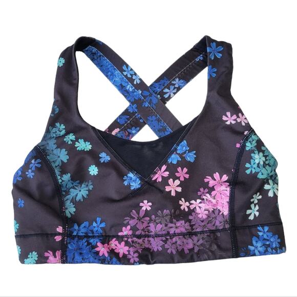 Lululemon In A Flash bra in Petal Pop Black Floral size 4 - Picture 1 of 7